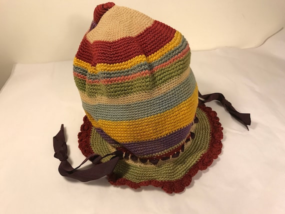 Little Girl's Knitted Cloche with Tassel & Ribbon - image 1