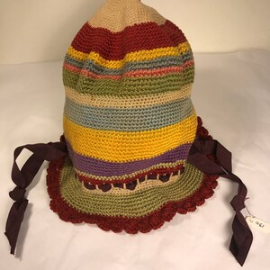 Little Girl's Knitted Cloche with Tassel & Ribbon image 5