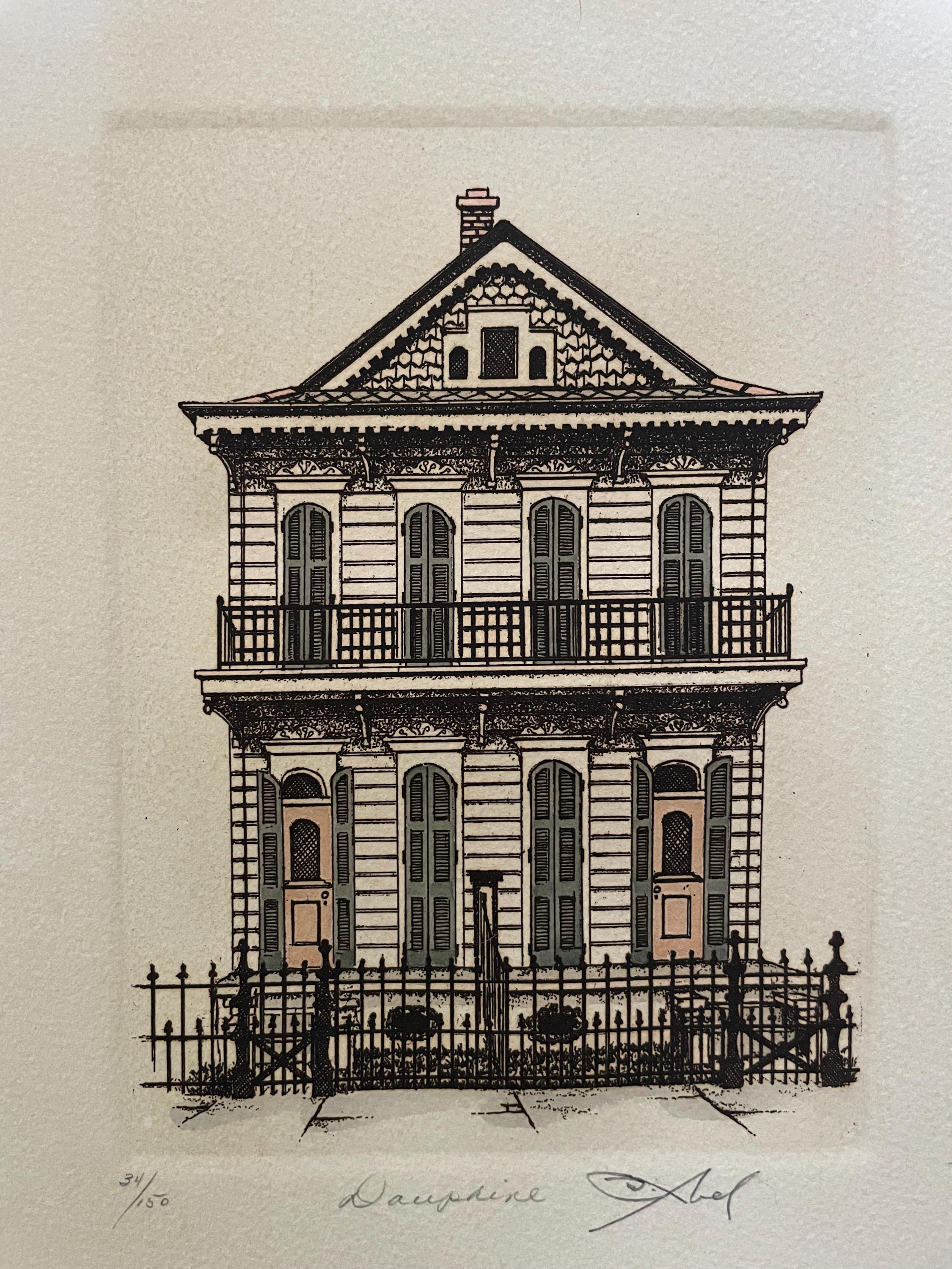 David Abel New Orleans Garden District Etchings, 3 Available