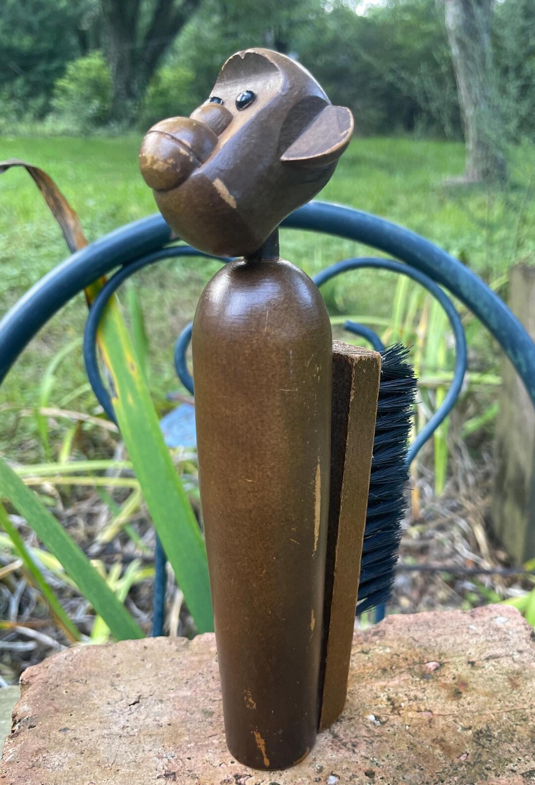 MCM Carved Lint Brush, Wooden Monkey, Clothes Brush: Gentleman's Lady's ...