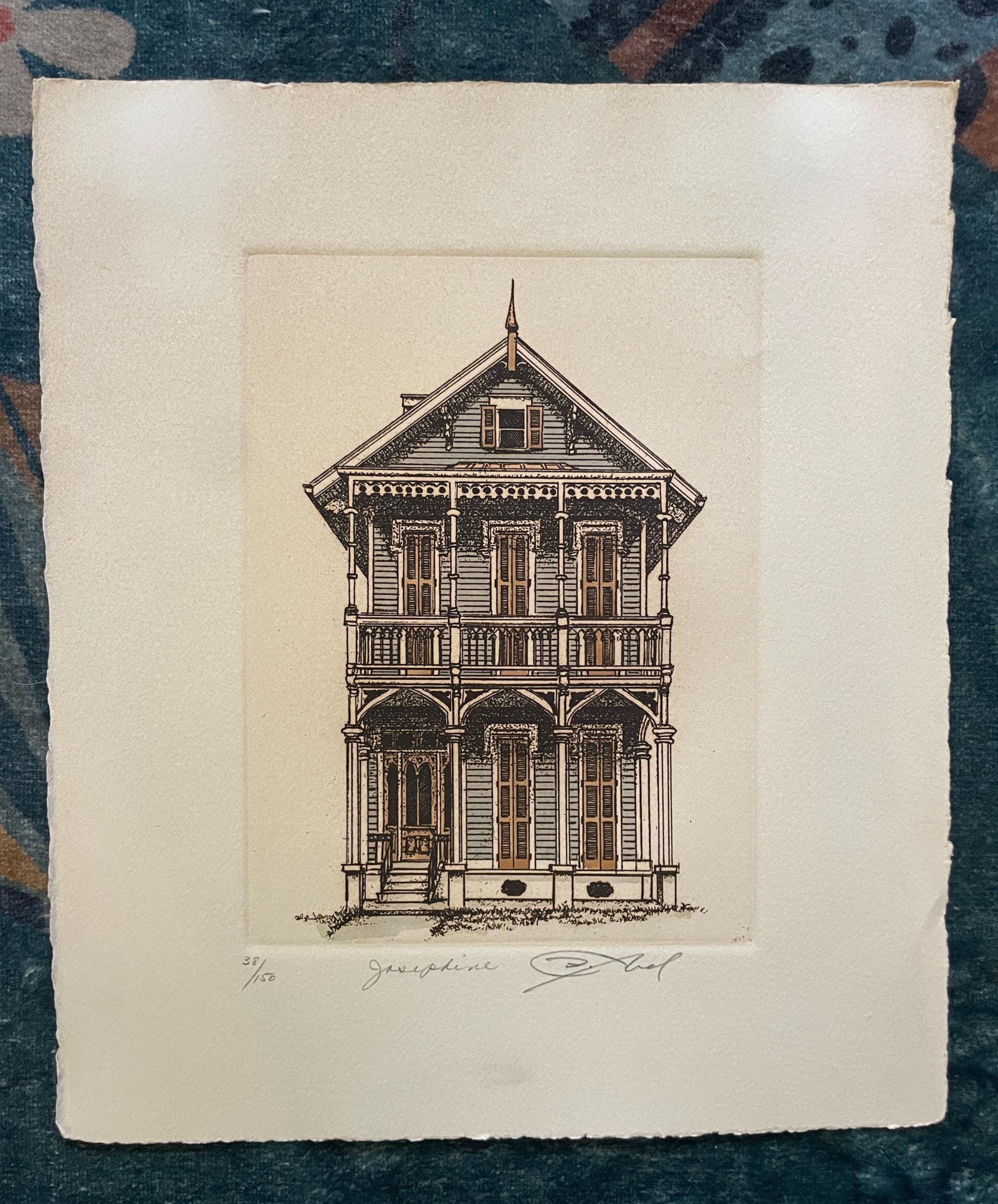 David Abel New Orleans Garden District Etchings, 3 Available