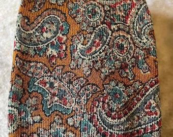Vintage Liberty of London Wool Tie: 1970s Paisley Necktie, Bohemian