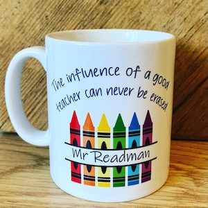 Personalised Teacher or Nursery worker Mug, Teaching - Thank you present for key worker or key person, leaver leaving gift - Tea Coffee Cup