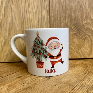 Children's sized mini Christmas mug, Personalised cup - ANY NAME, stocking filler, gift, present, Christmas Eve box, great for hot chocolate