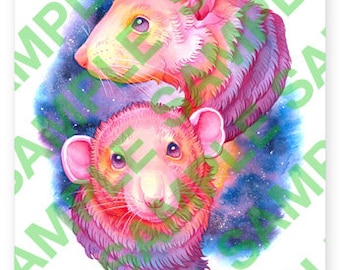 Rats with galaxy background