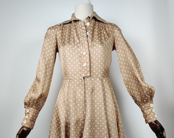 1970s Jean Varon Spotty Day Dress