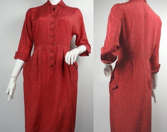 1940 red dress
