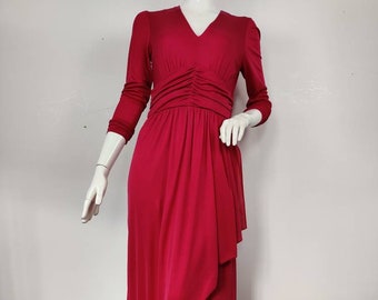 70's maxi dress pink cowl neck long sleeve Loveland Long Sleeve Cowl Back Maxi Dress Blush