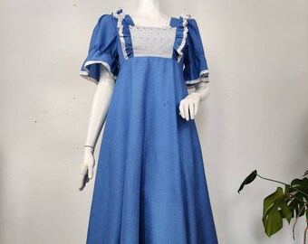 VINTAGE PEASANT DRESS Gunne Sax Style Dress Hippie Maxi - Etsy