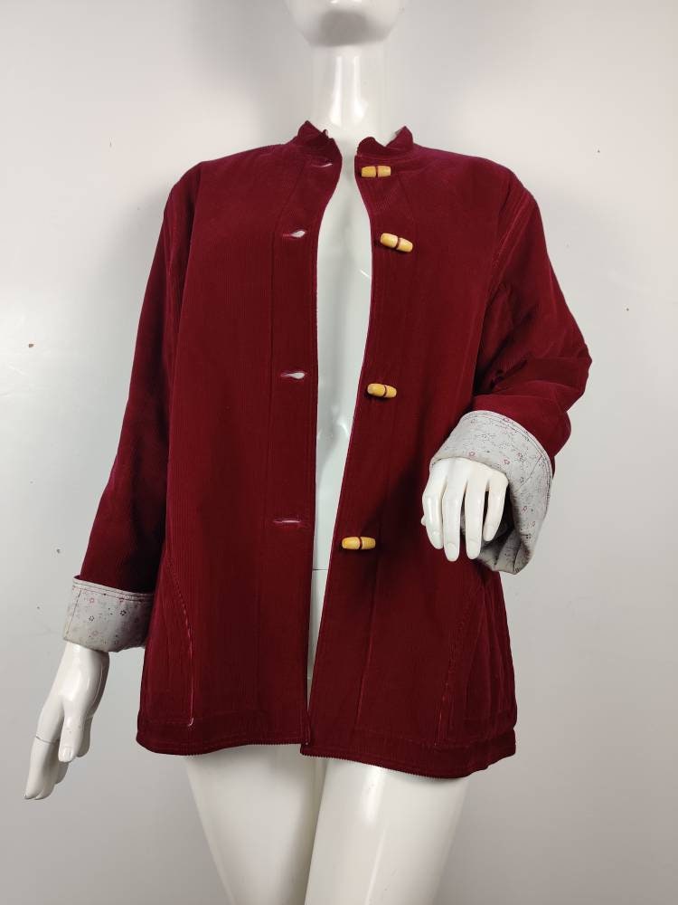 Image of S Corduroy Quilted Jacket/Embroidered & Vintage S Uk - Us -