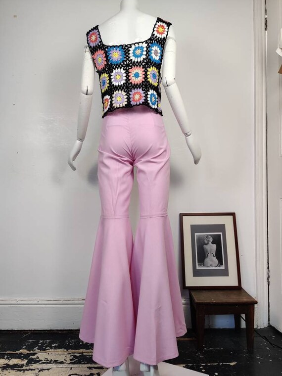 Amazing 1970s Baby Pink Bell Bottoms Flared Trousers Etsy