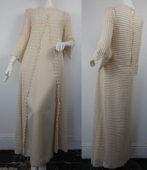 1970s Crochet Maxi Dress / Vintage 70s Maxi Dress