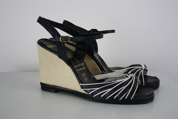 navy blue wedge shoes uk