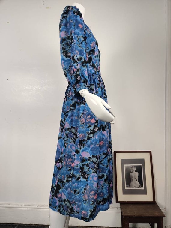1970s Vivien Smith Viscose Floral Day Dress - image 6