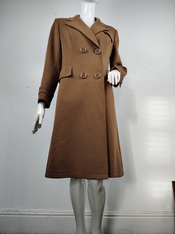 1970s Merino Wool Jersey Coat / Vintage 1970s Coat