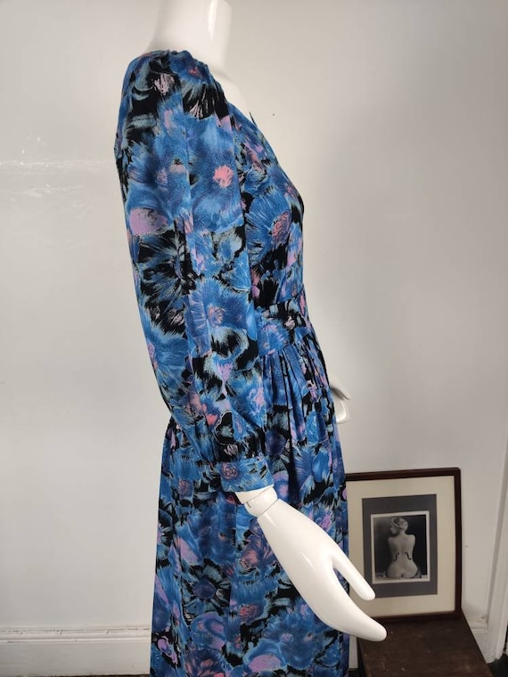 1970s Vivien Smith Viscose Floral Day Dress - image 4
