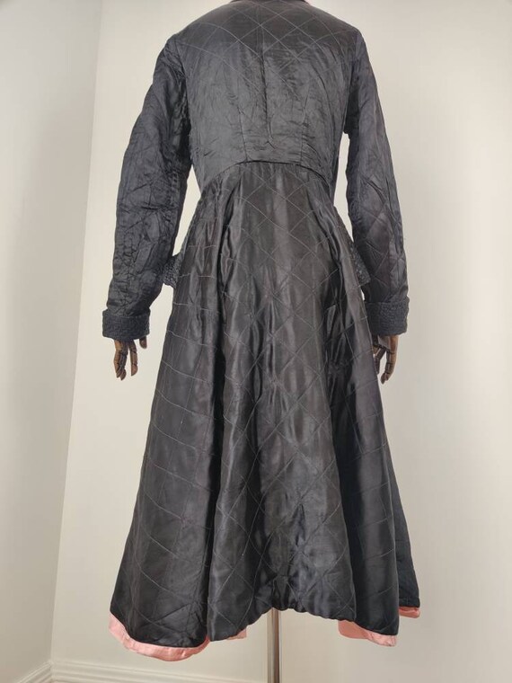 1950s Silk Satin Quilted Dressing Robe Gem