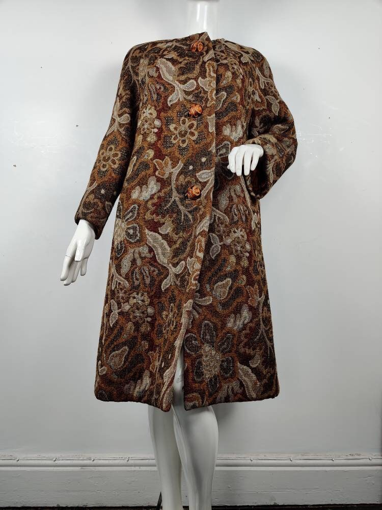 Image of stunning S/S Swing Coat, Vintage S S Tapestry Coat