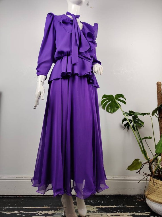 1980s Frank Usher Co-ord Blouse and Skirt / Vintag