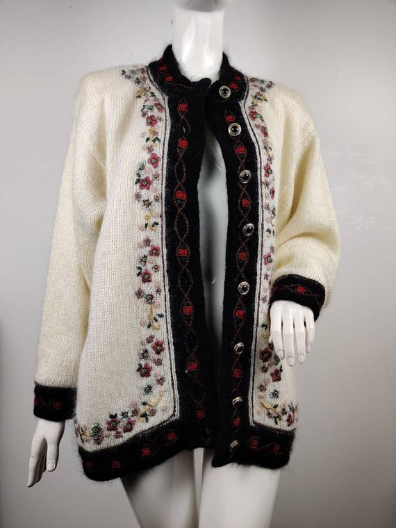 1980s Mohair Cardigan / Vintage Cardigan / 1980s K