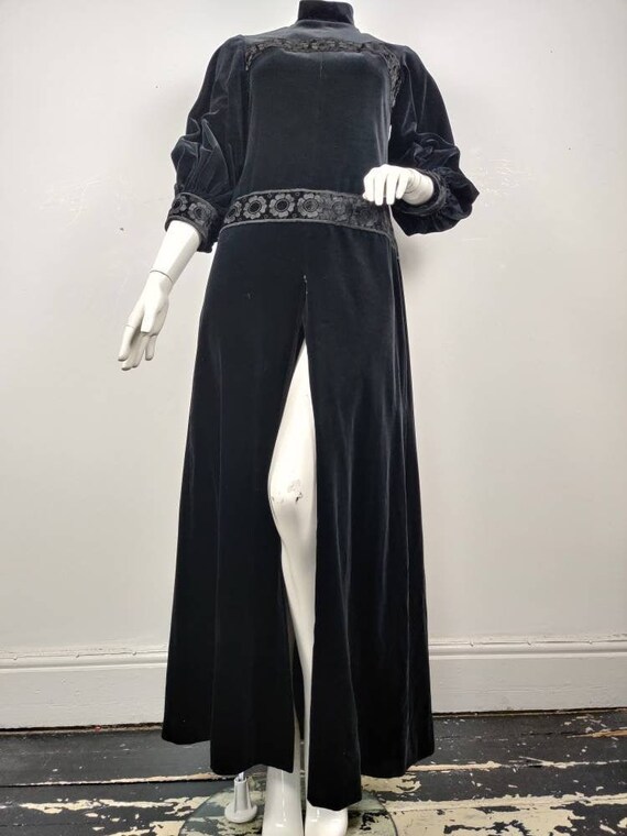1960s Diorling by Christian Dior Black Velvet Maxi