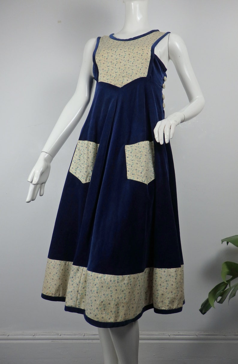 1970s Dress UK 8 10 US 4 6 Vintage 1970s Anna Belinda Pinafore 1970s Vintage Gymslip Vintage Pinafore