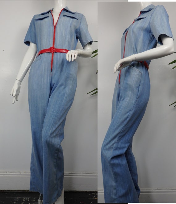1970s Denim Jumpsuit / Vintage 70s Boilersuit / Vi
