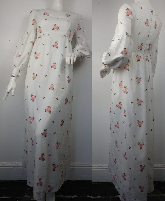 1960s Maxi Dress / Vintage 1960s Cotton maxi Dress