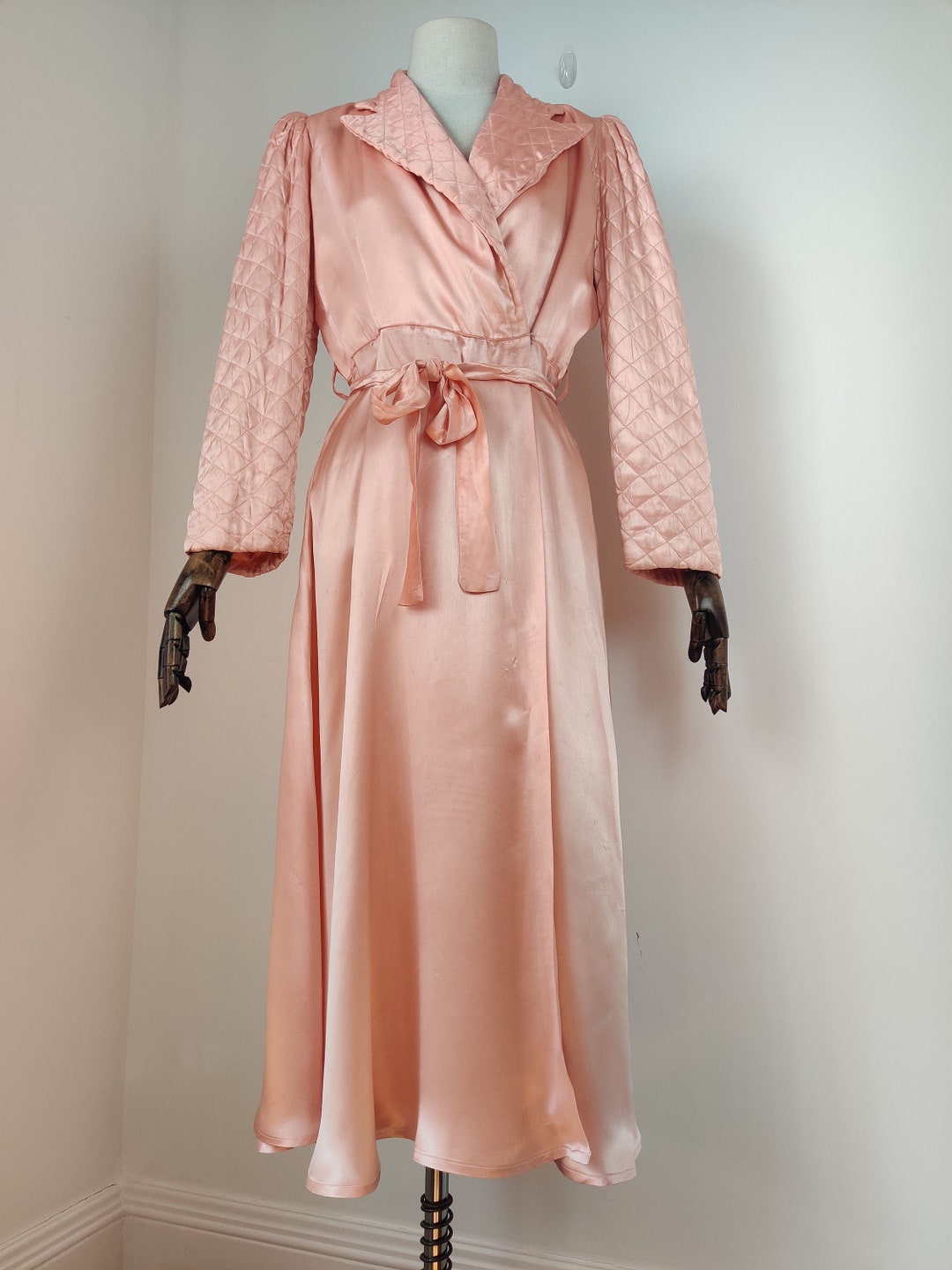 Vintage 40s Silk Satin Dressing Robe - Etsy