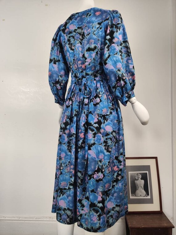 1970s Vivien Smith Viscose Floral Day Dress - image 3
