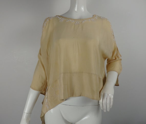 RARE 1920s Flapper Silk Blouse, 1920s Silk Blouse,