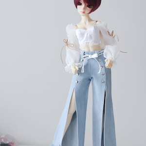 1/3 bjd outfits ,DD-Dollfie Dream clothes, Fashion suit, Off-shoulder-top,Jeans