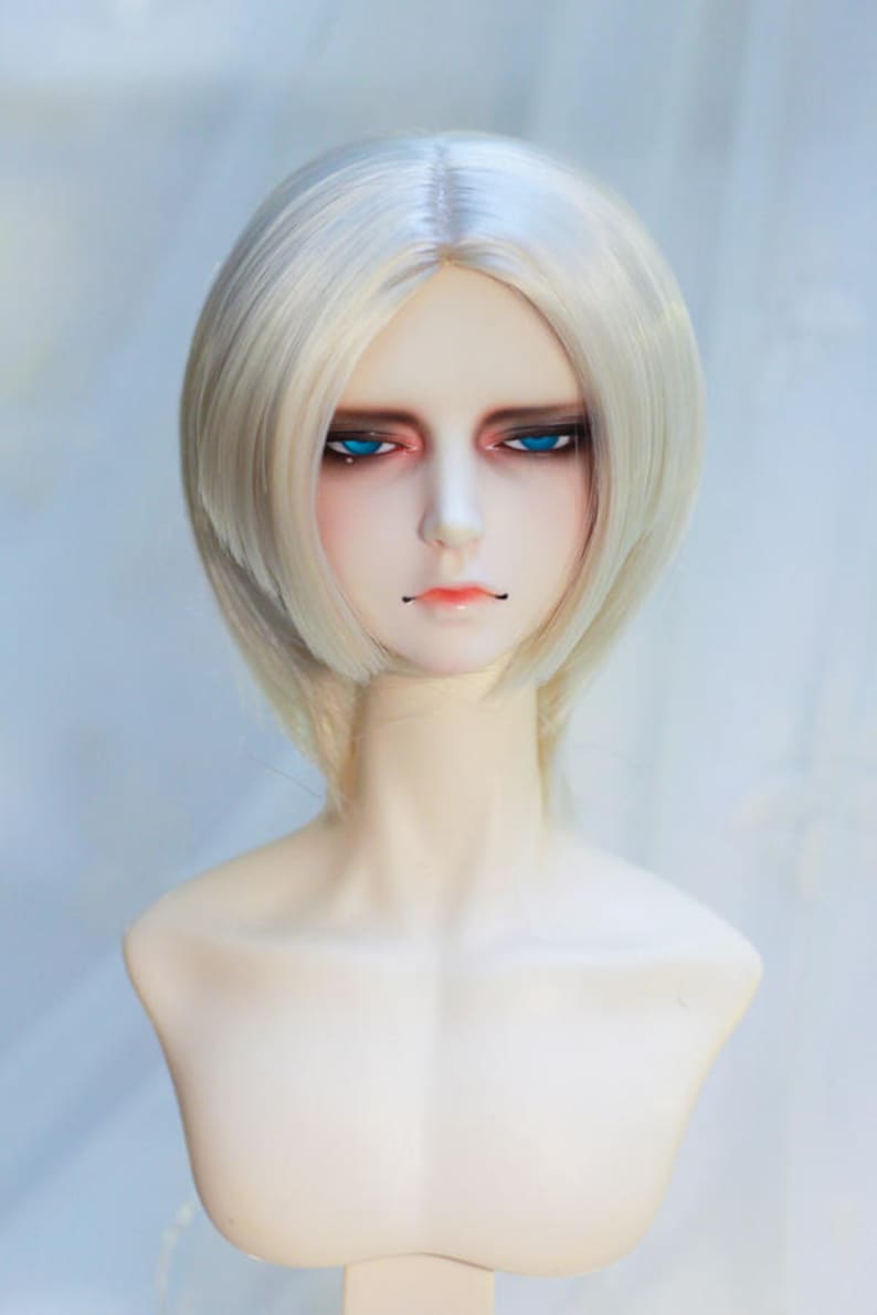 Bjd Doll Wig 1//4 7-8 SD MSD AOD DZ LUTS Dollfie white Toy Head Hair