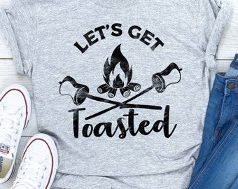 Funny Camping T-Shirt: Toasted Marshmallows, Couple's Outdoor Tee