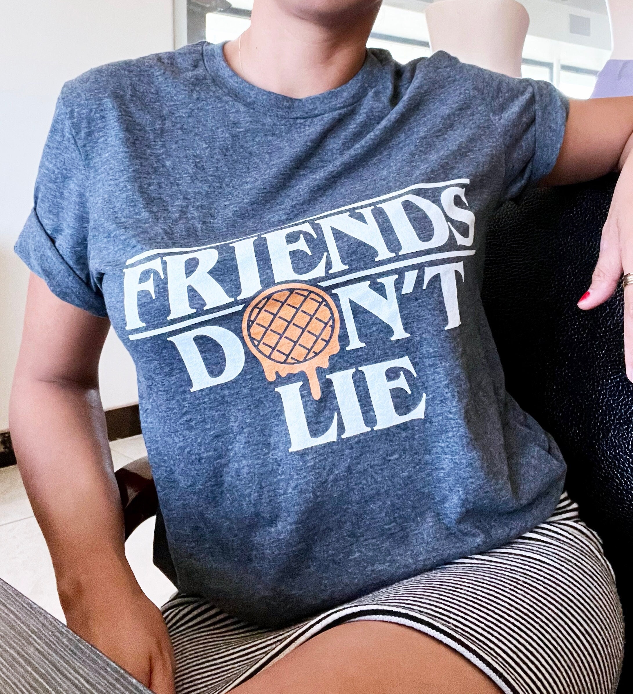 Friends Don't T-shirt Stranger Things Waffle