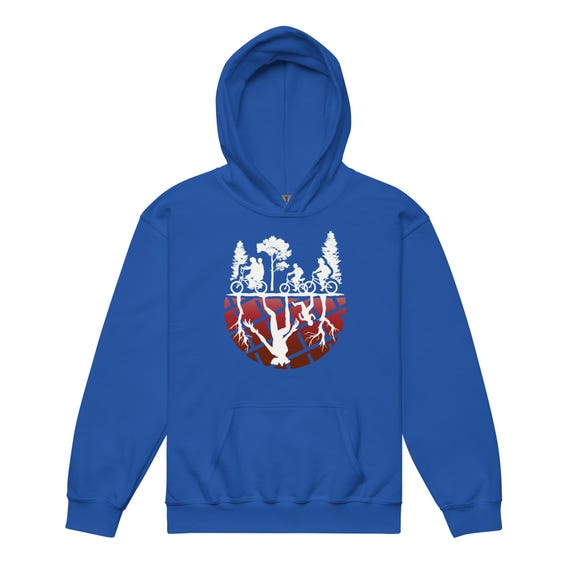 Kids Stranger Things Hoodie Eleven Gift Shirt Upside Down Eggo Waffle Unisex Boys Girls NO DRAWCORDS Black Royal Blue and Navy Blue Etsy