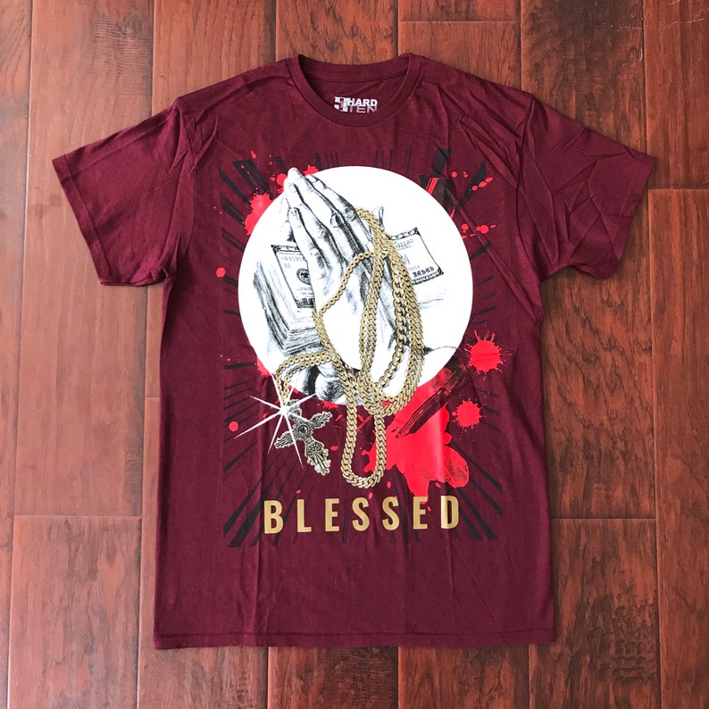 Prayer Hands Blessed Money Gold Chain Men's T shirt | Etsy
