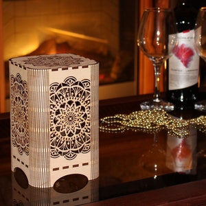 Mandala Night Light Accent Lamp Mantra Decorative Wooden Night Lamp For Meditation Relaxation Comfort Gift For Any Occasion