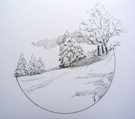 Dessin Au Feutre Finle Vercors Enneigé