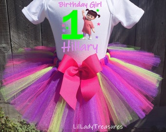 Boo Monsters Inc Birthday Party Tutu Outfit Dress Set Handmade Etsy