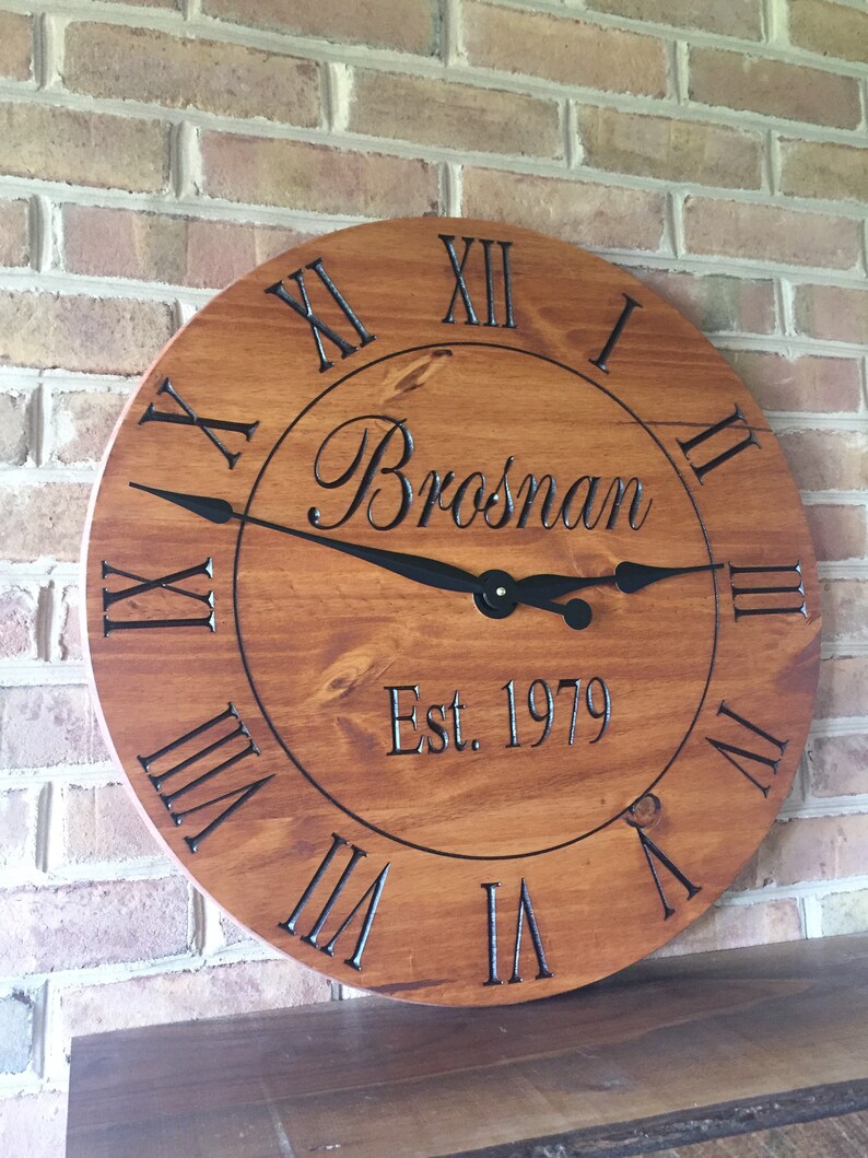 Newlywed gift wooden clock wedding gift for couple Etsy