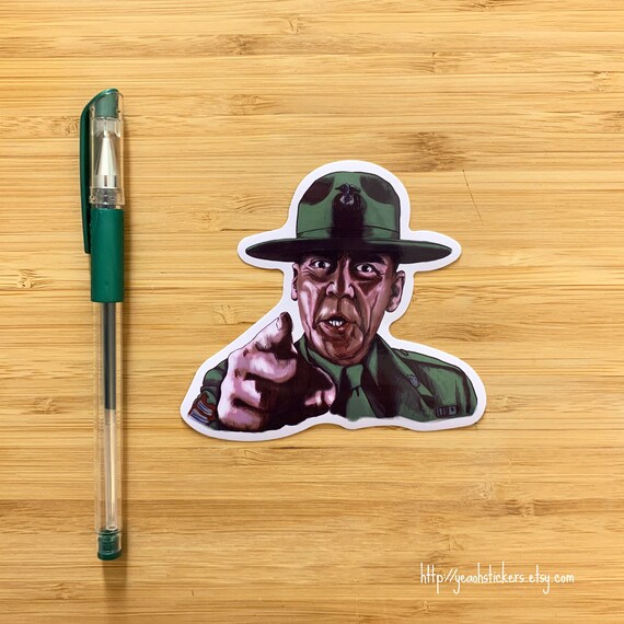 Lee Ermey Shaped Sticker R Funny Marine USMC Drill Sergeant Full Metal Jacket