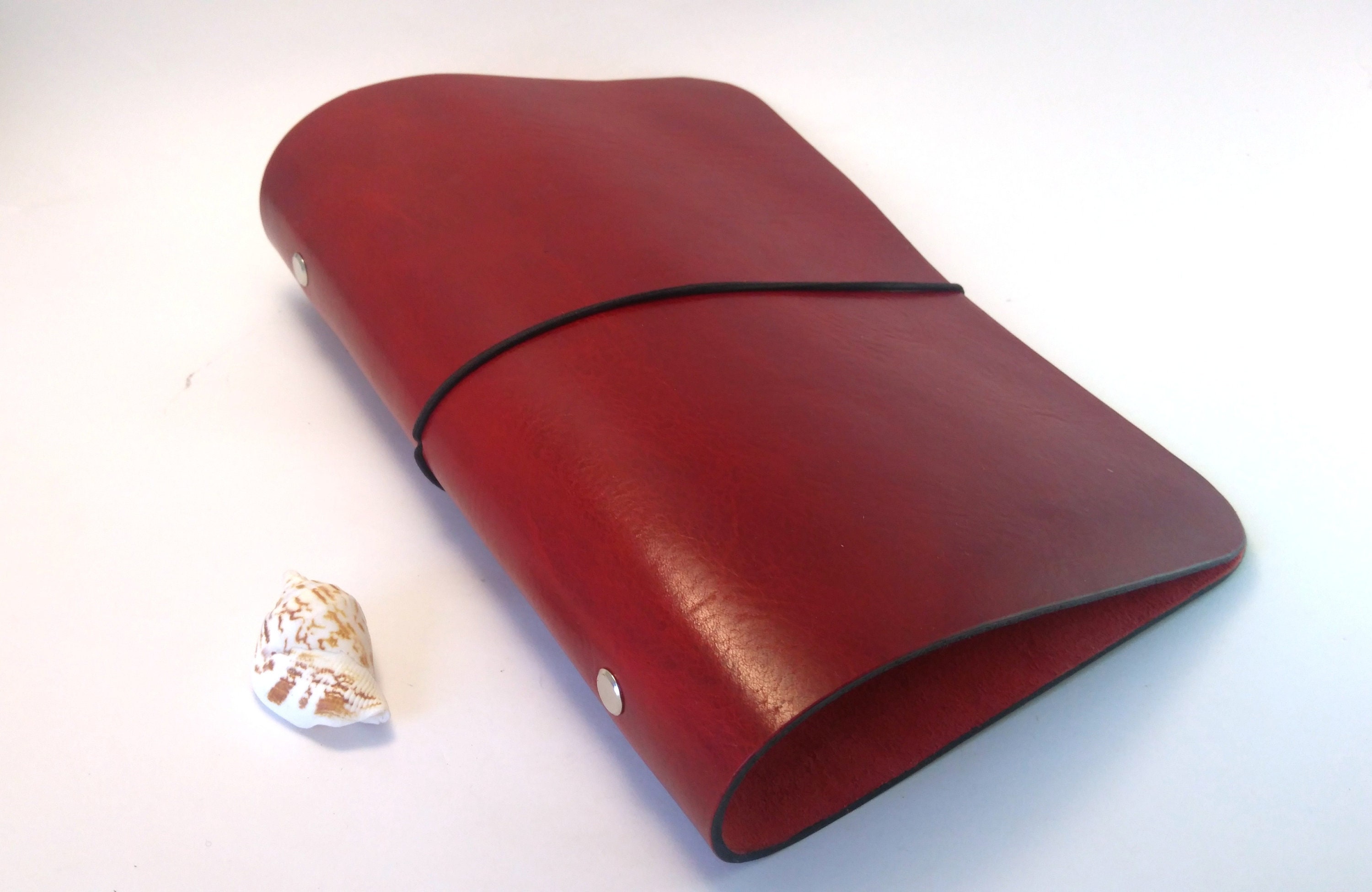 Red Leather Refillable journal Classic 6 Ring Binder 20 mm Etsy