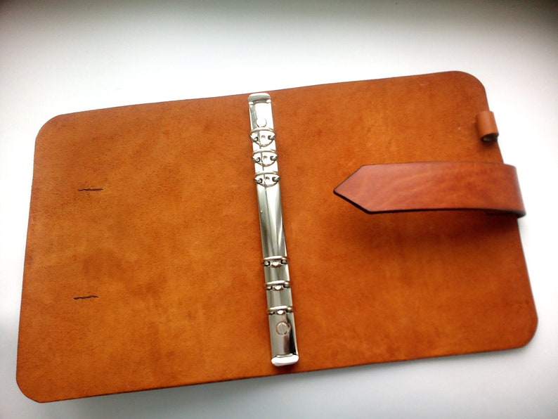 Camel Refillable Leather Journal 6 Rings Binder A5 Organizer Etsy