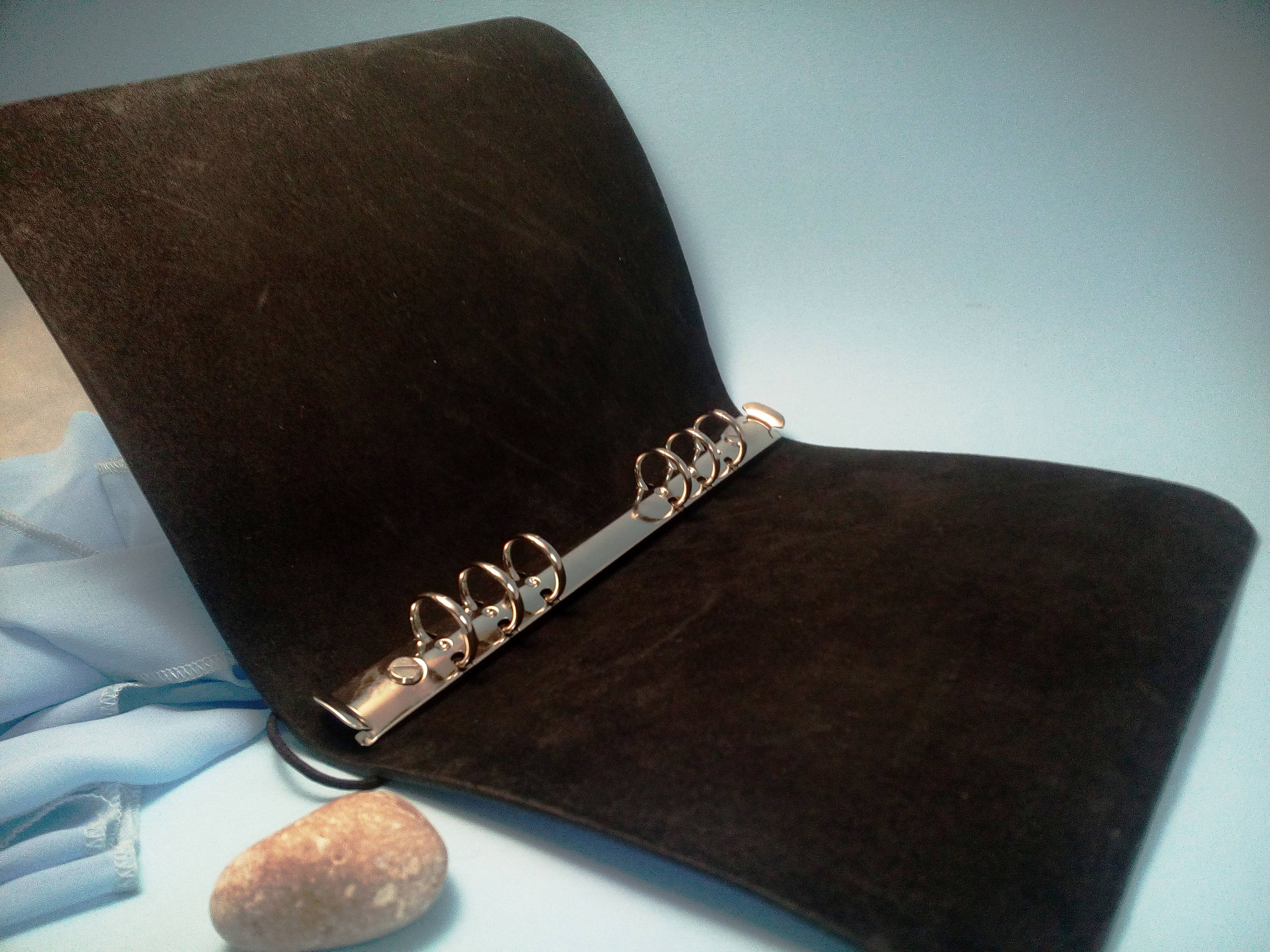 Black Leather Refillable journal Classic 6 Ring Binder 20 mm Etsy