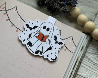 Magnetic Bookmark - Cute Ghost Reading a Book | Perfect for books, journals, notebooks and planners! FREE shipping!