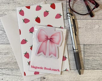 Magnetic Bookmark - Pink Coquette Bow | Perfect for books, journals, notebooks and planners! FREE shipping!