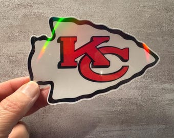 Large KC Arrowhead Vinyl Holographic Water-Resistant Sticker