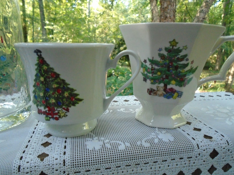 Vintage Christmas Holiday Beverage Glassware~Niccko~Seagull~KIG~Christmas Tree~PresentsGiftsSnowflakes~Teacups~Coffee Cup~Glasses