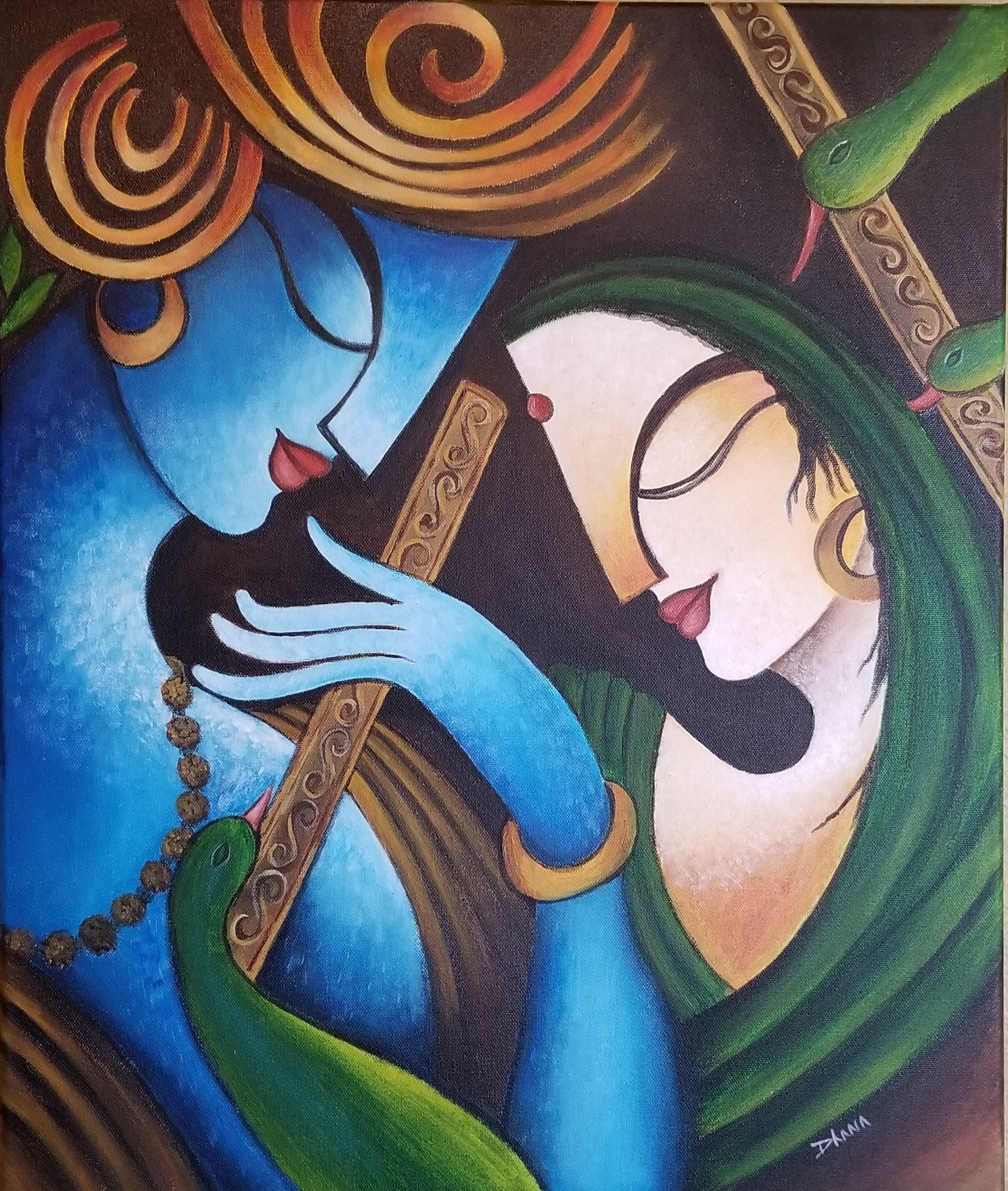 Krishna Abstract Soft Pastel Painting at Rs 3750/piece in Mathabhanga